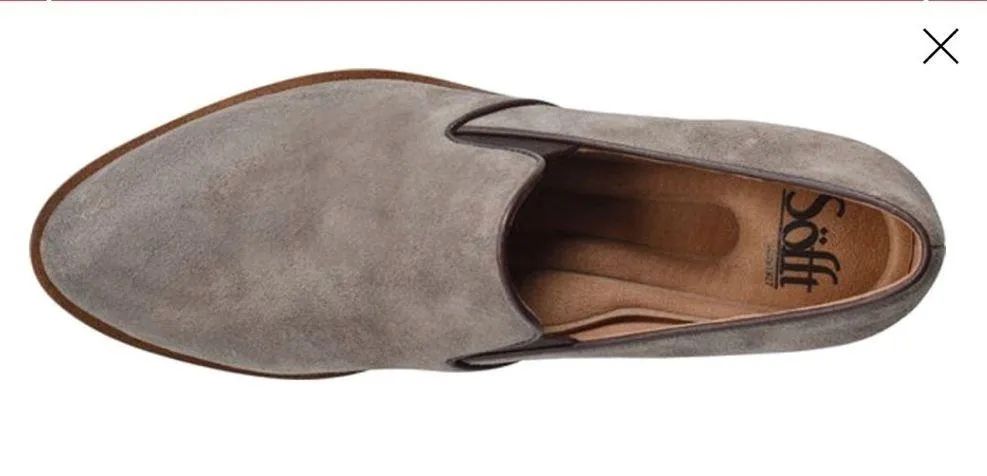 Sofft Velina Heeled Loafers Booties Grey Suede Size 7 NEW - Image 6
