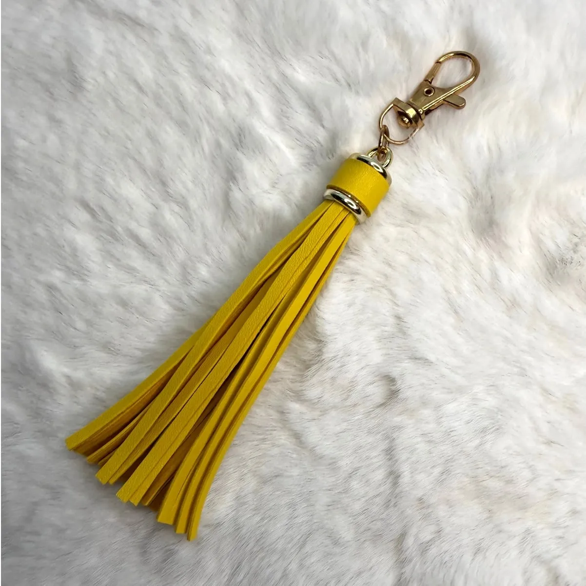 NEW Tassel Bag Charm Tassels Keychains Purse Fashion Charm Yellow - Image 2