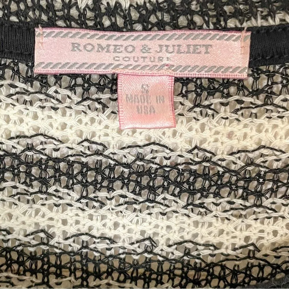 Romeo & Juliet Couture Black and White Striped Sweater, EUC, Size Small - Image 10