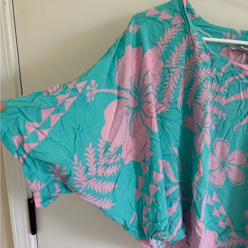 5 for $25 Makai Beach Hawaii dolman sleeve tropical print top L/XL Pink Size L - Image 3