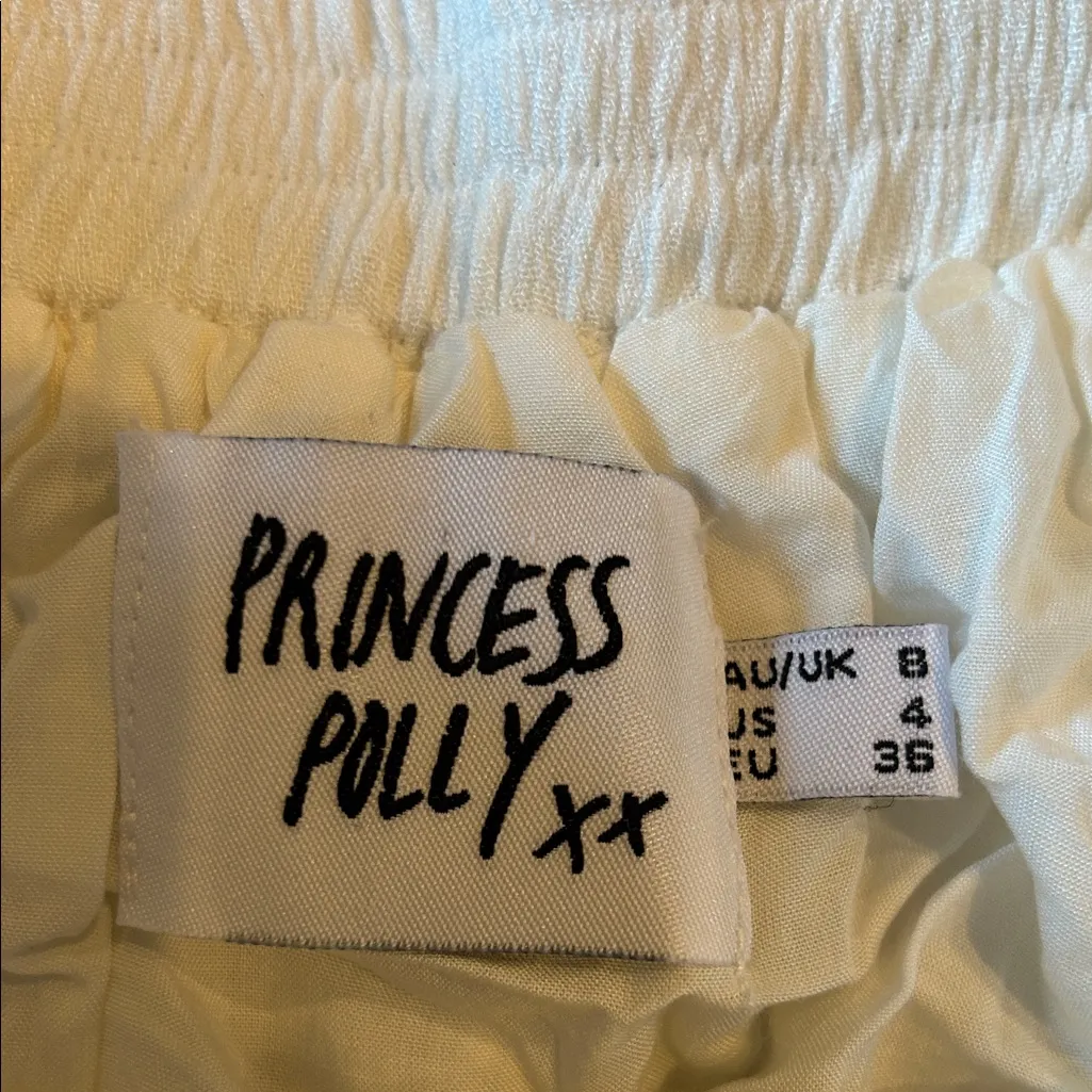 Princess Polly Cream Ruffled Skater Skirt - Image 2