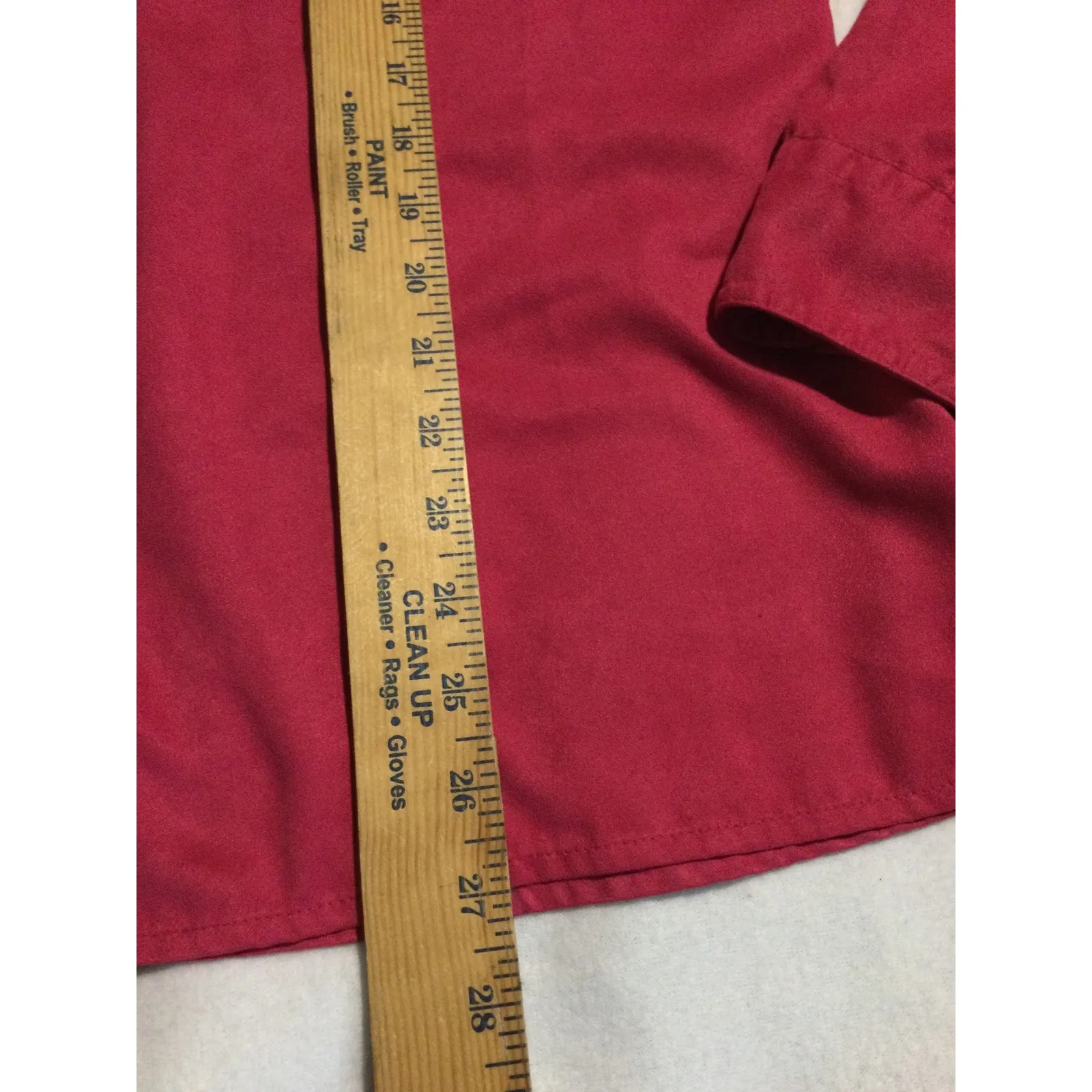 Chicos Red Button Down Long Sleeve Shirt With Pockets Size 8 - Image 5