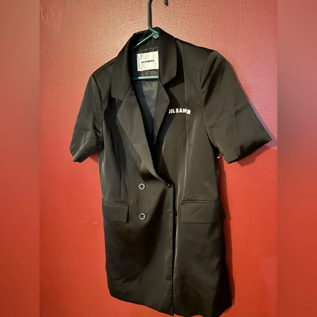 Jil Sander logo tuxedo wrap dress - Image 7