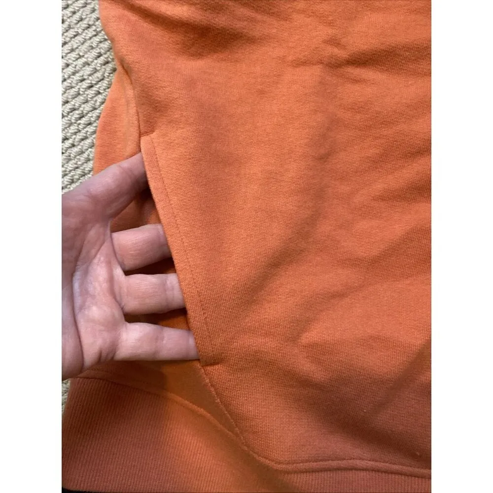 Pact Large Apricot Brandy Essential Loopback Terry Quarter Zip Organic Cotton Orange - Image 5