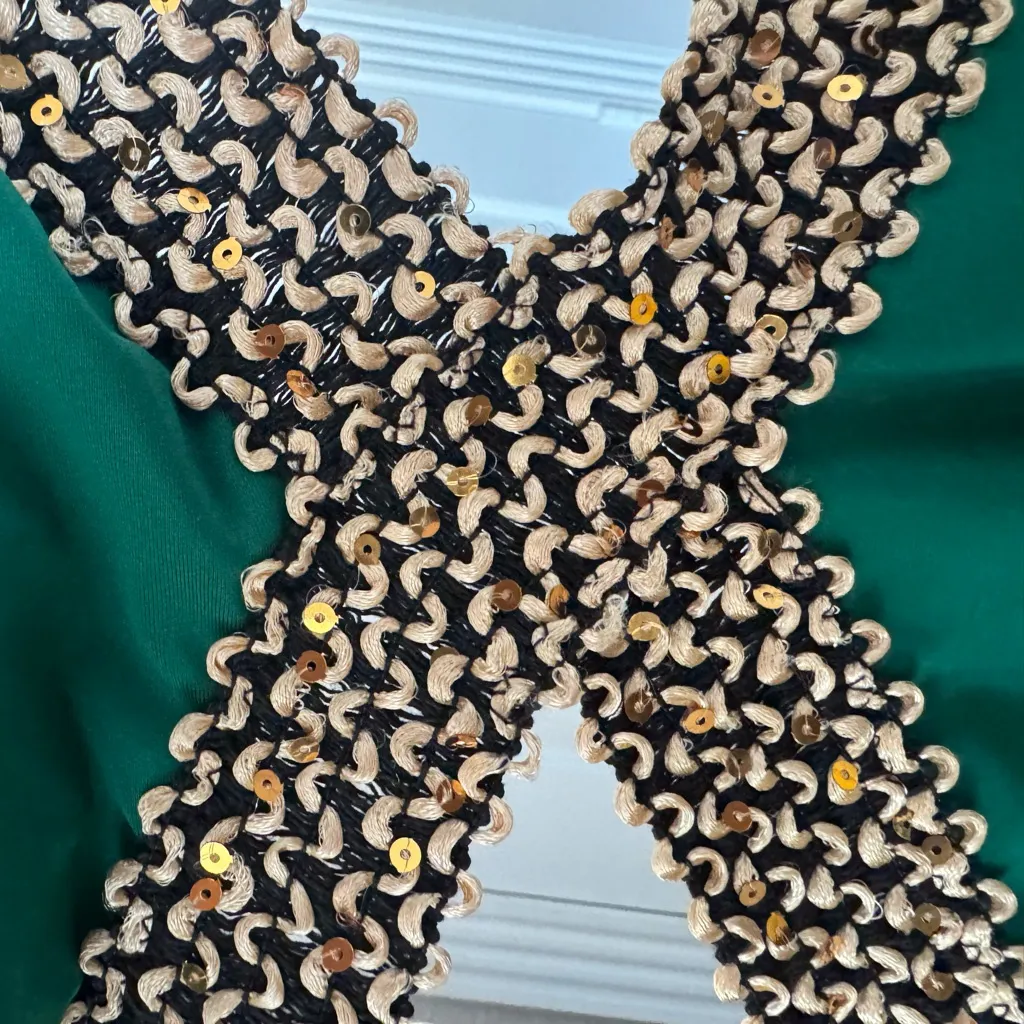 Milumia Women's Stitch Detail Strapless One Piece Swimsuit Cut Out Green Gold L Size L - Image 7