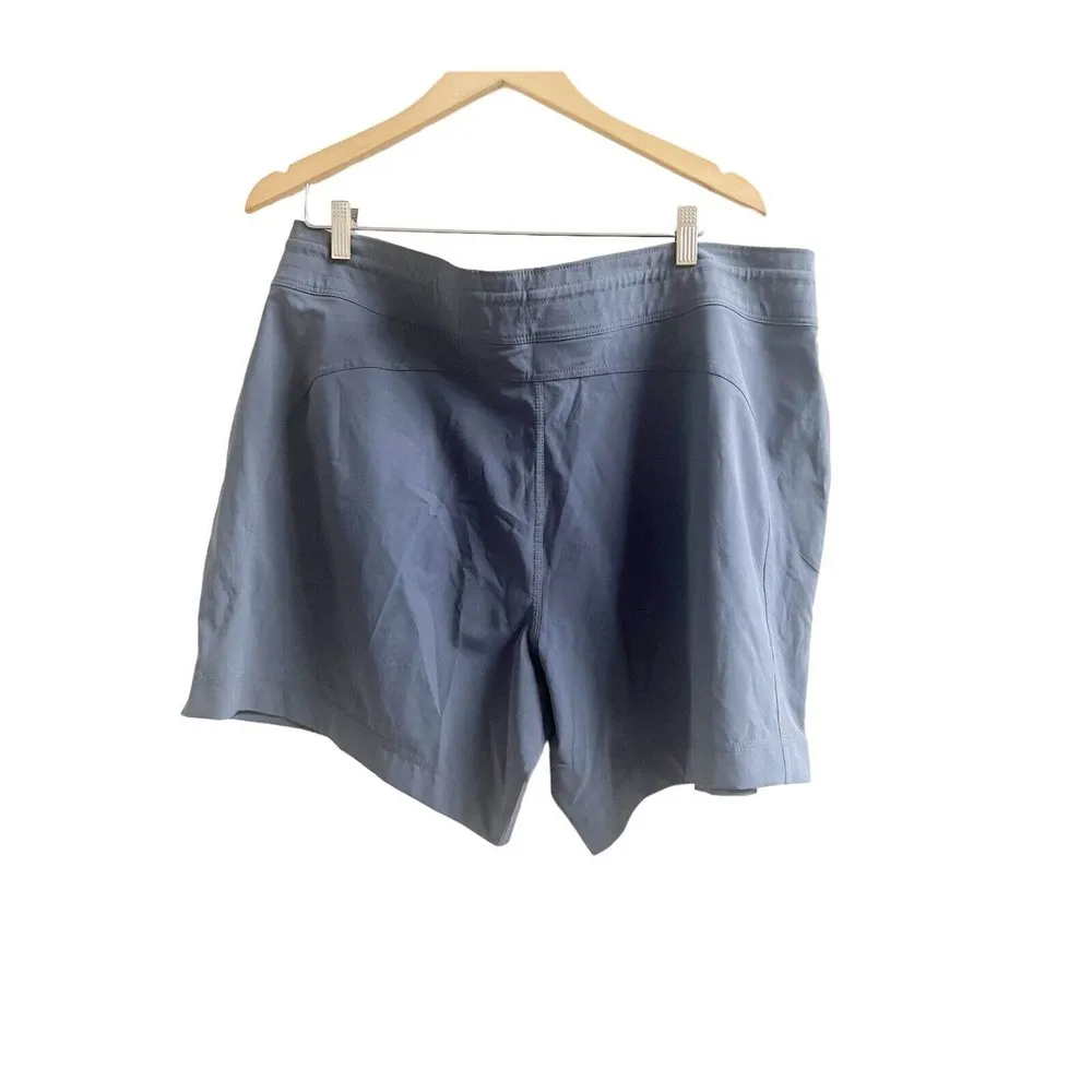 Athletic Women’s Plus Size XXL Grey Solid Active Comfort Waist Short Hiking Camp Gray - Image 2