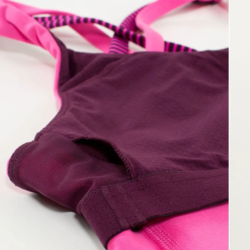 Lululemon Striped Top in Rasperry Glo Hot Pink / Burgundy Lycra Spandex Multi - Image 10