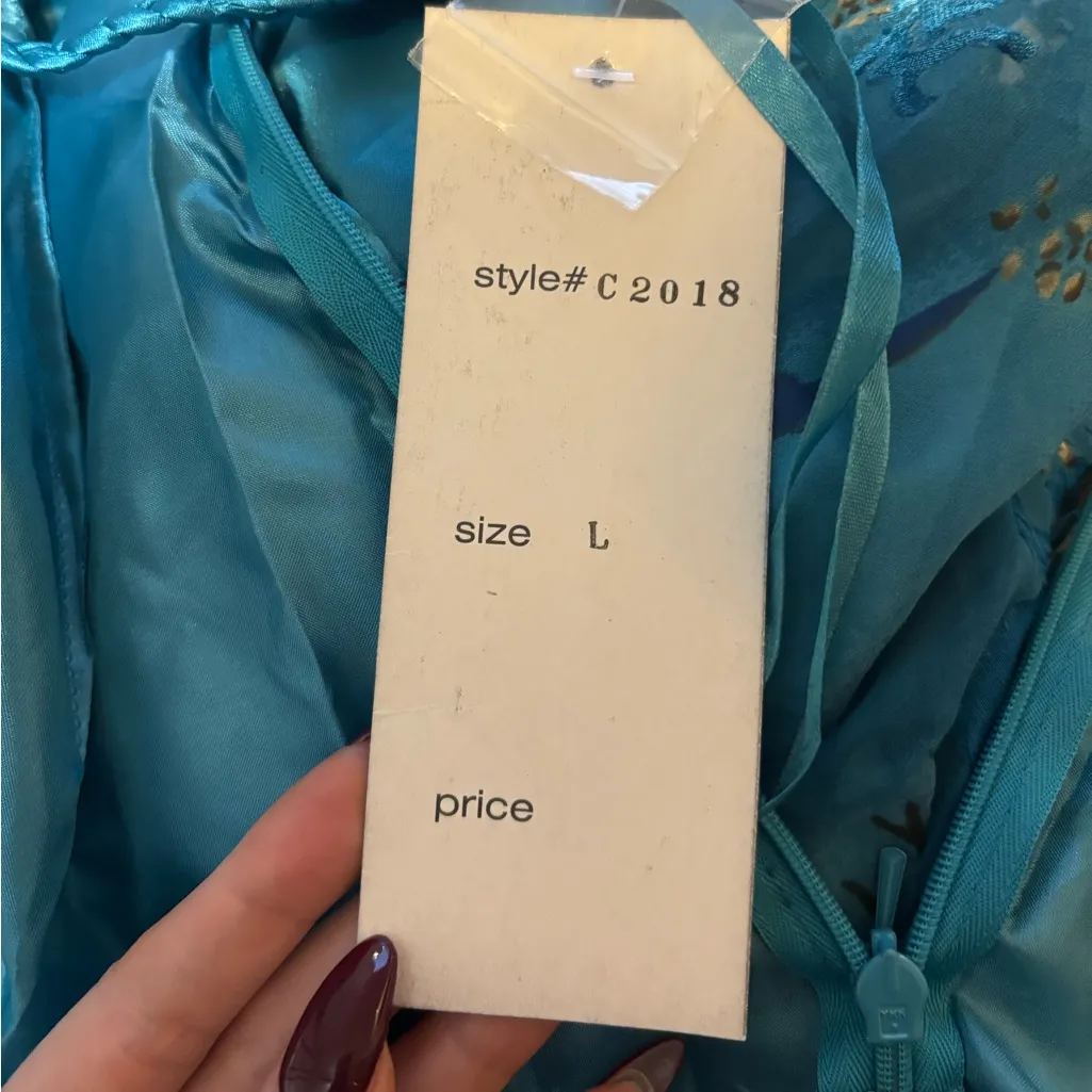 Beaded Mermaid Dress Blue Size L - Image 7