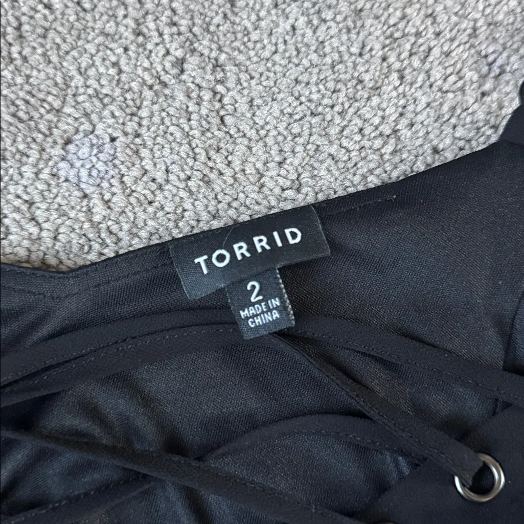 Torrid Black Lattice Chiffon Mini Dress SIZE 2 - Image 6