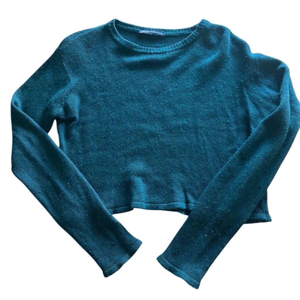 Brandy Melville green sweater in fair‎ condition OS - Image 2