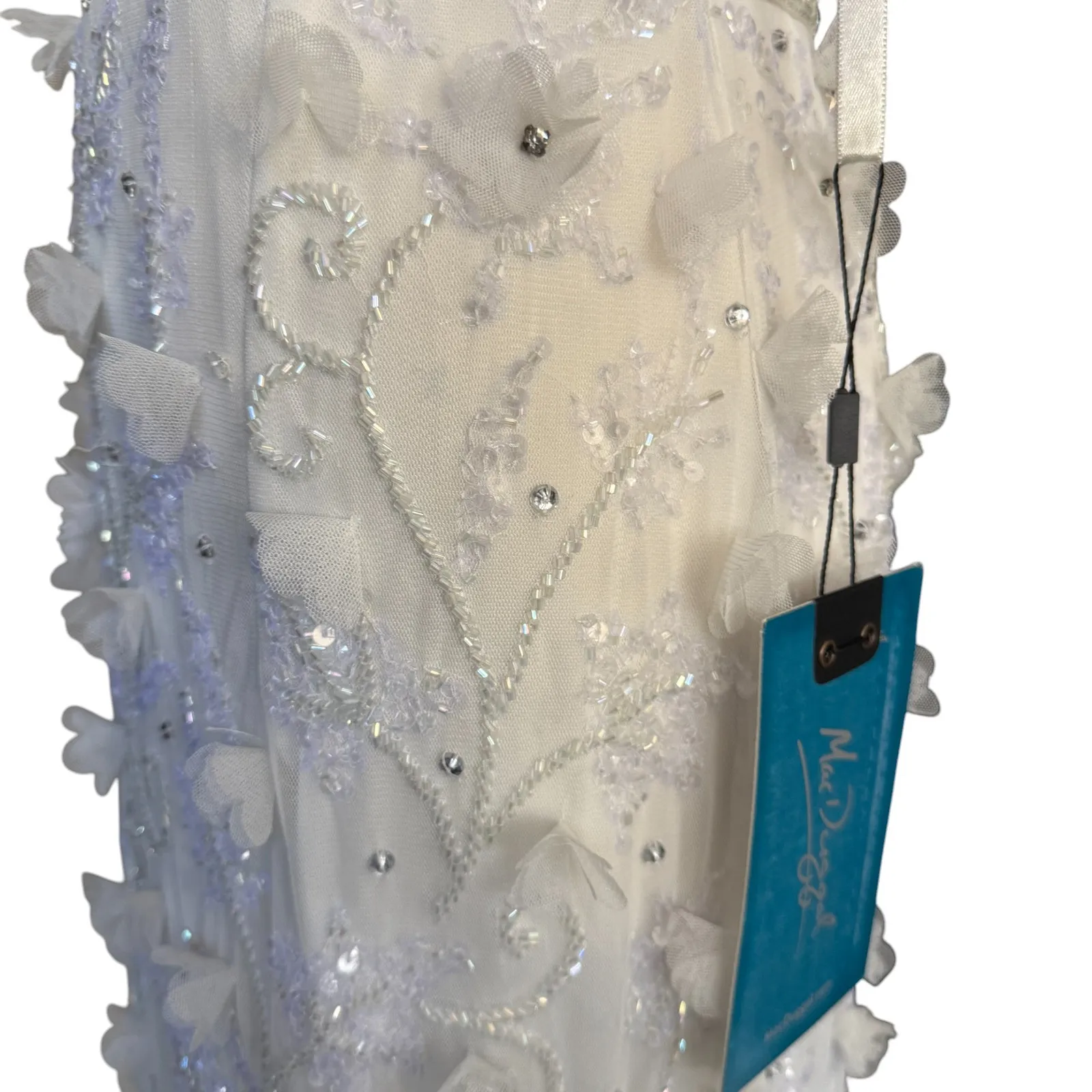 Mac‎ Duggal 93686 Floral Applique Gown Dress White Size 4 NWT - Image 9
