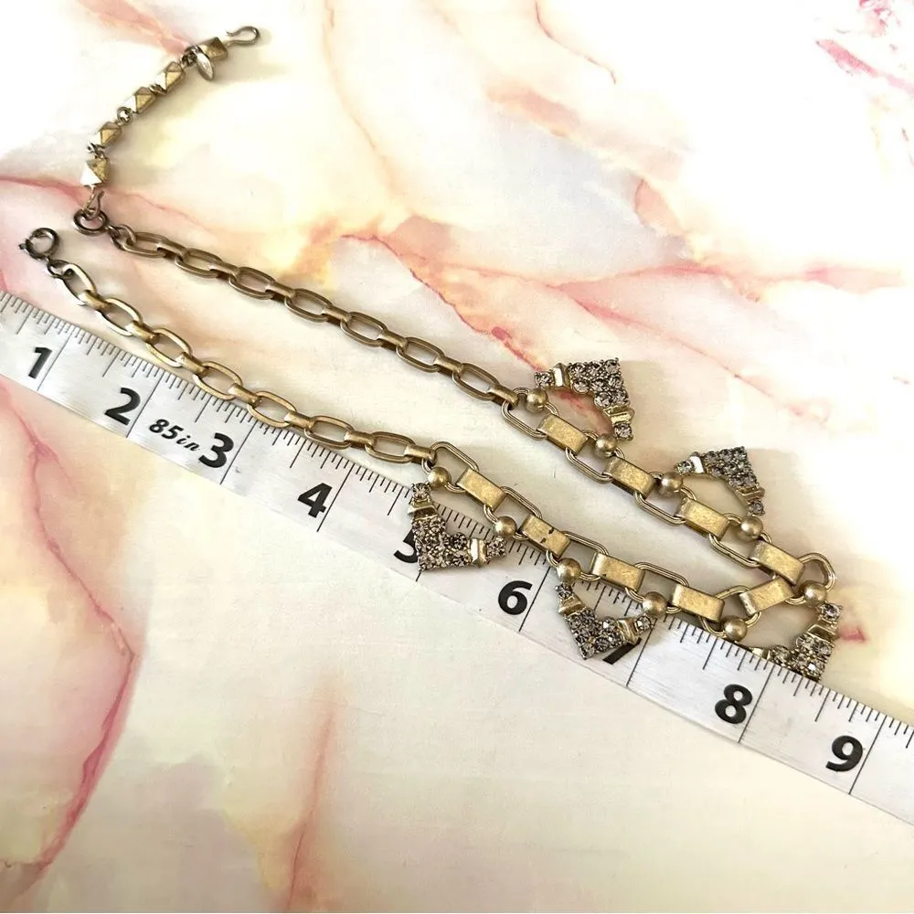 Stella and Dot gold tone rhinestone choker necklace - Image 3