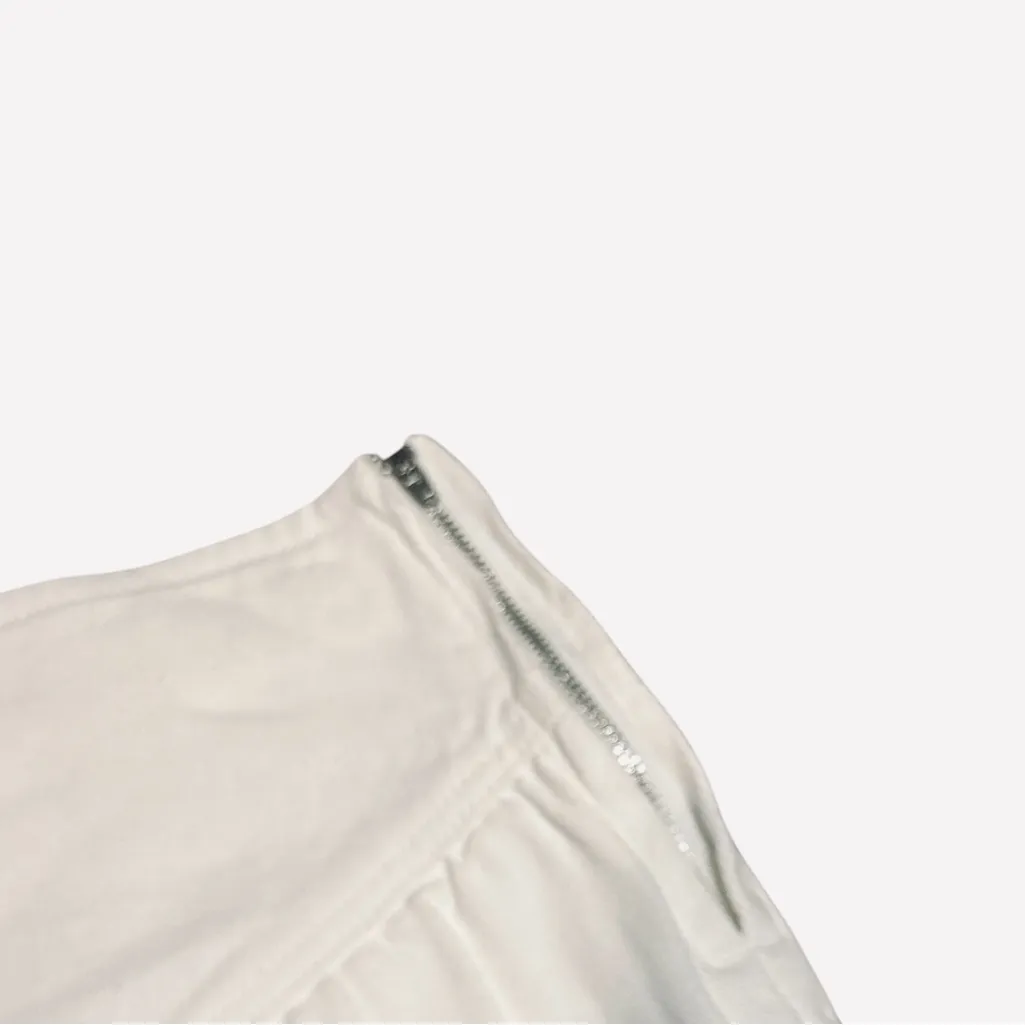 Pink Lily Off White Raw Hem Layered Skirt Pleated Side Zipper Size XS Festival‎ - Image 7