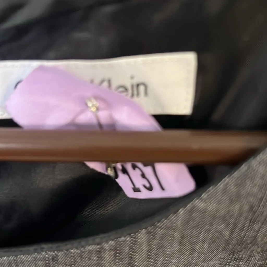 Calvin Klein Gray Black Sleeveless Dress 10 Work Interview Parties Dinner - Image 4