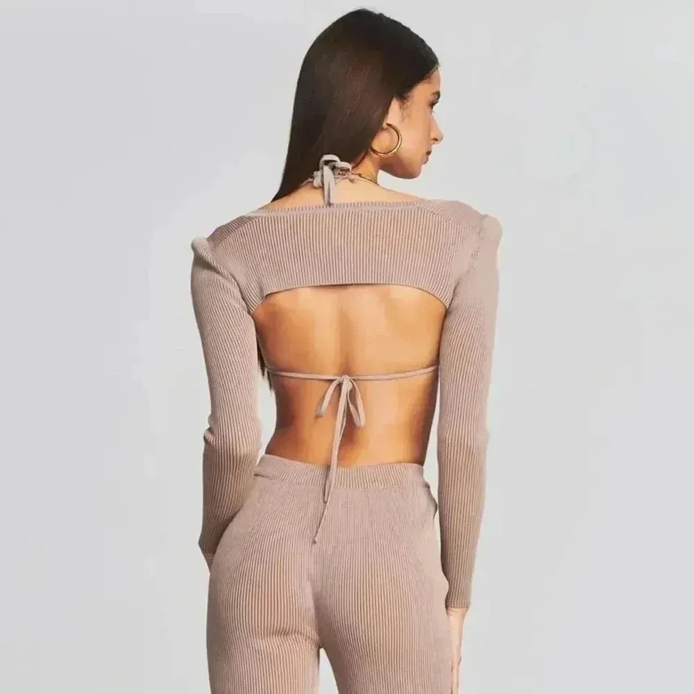 SER.O.YA Retrofête Dahlia Sweater Shrug Set Brown L NWT Size L - Image 4