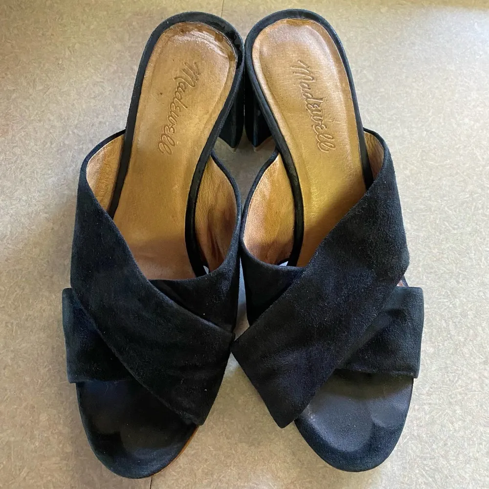 Madewell Greer Suede Minimalist Coastal Old Money Preppy Career Block Heels 8.5 - Image 2