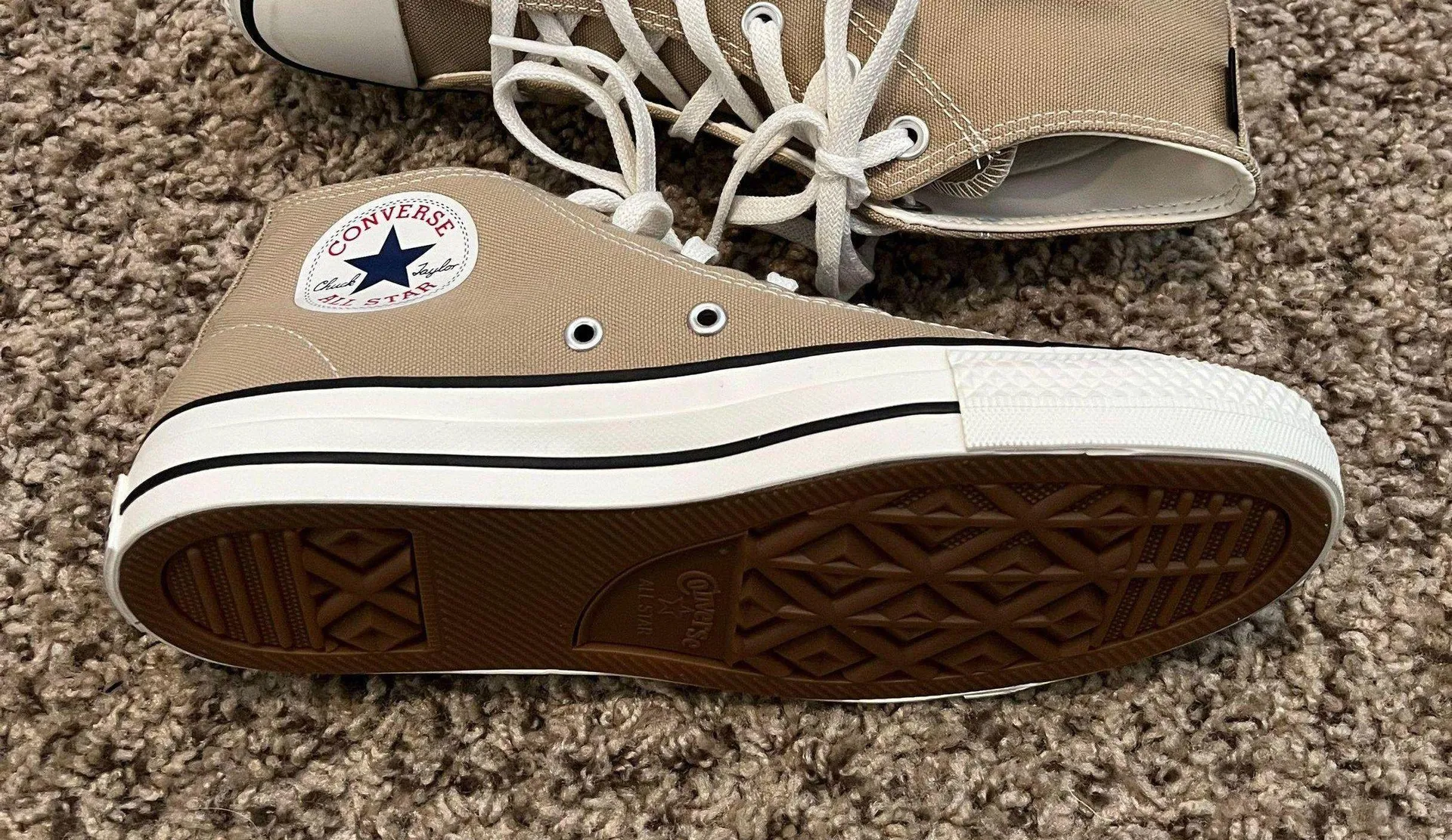 Chuck Taylor All Star High Top Sneakers Tan Size 8 Women’s - Image 4