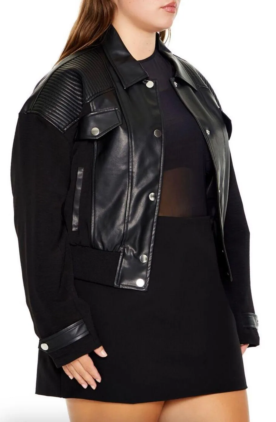 Faux Leather Moto Jacket - Image 5