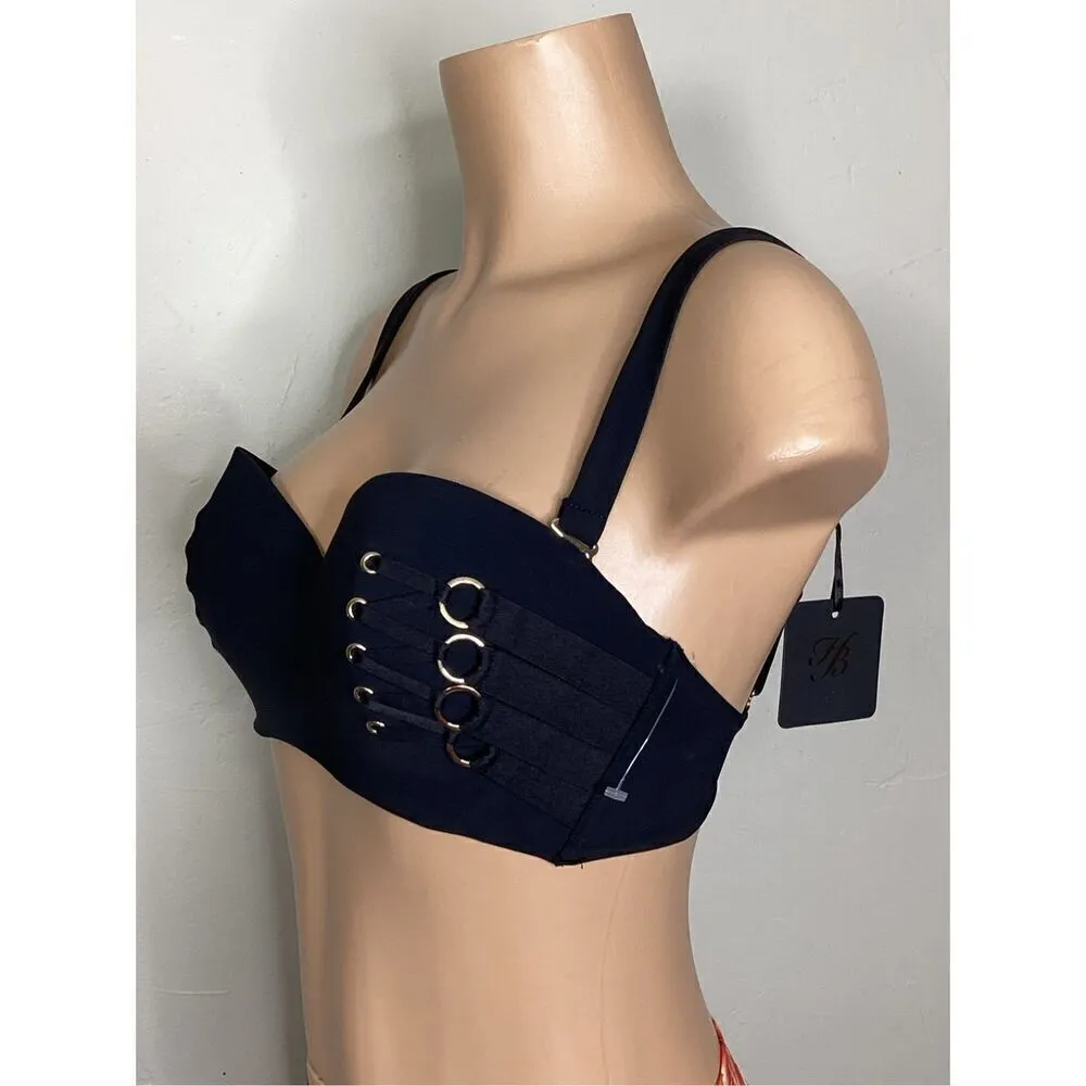 New. Honey Birdette Stevie Swim bra. 34D Black Size undefined - Image 4