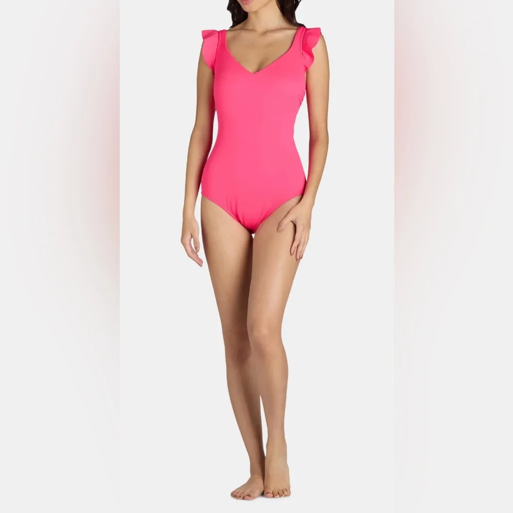 NWT - One-Piece Swimsuit with Flutter Sleeves. - Image 3