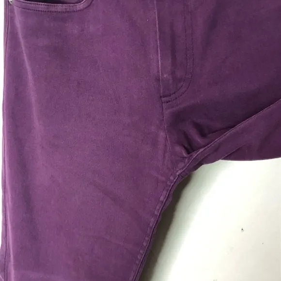 A.P.C. Skinny Pants Women’s Size 27 Purple Mid Rise Cotton Blend Long Inseam - Image 6