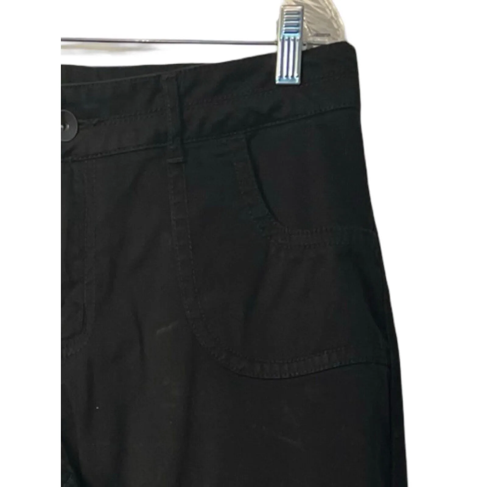 FASHION BUG Womens Pants Size 14P Black Twill Bootcut Pockets Stretch Casual - Image 5