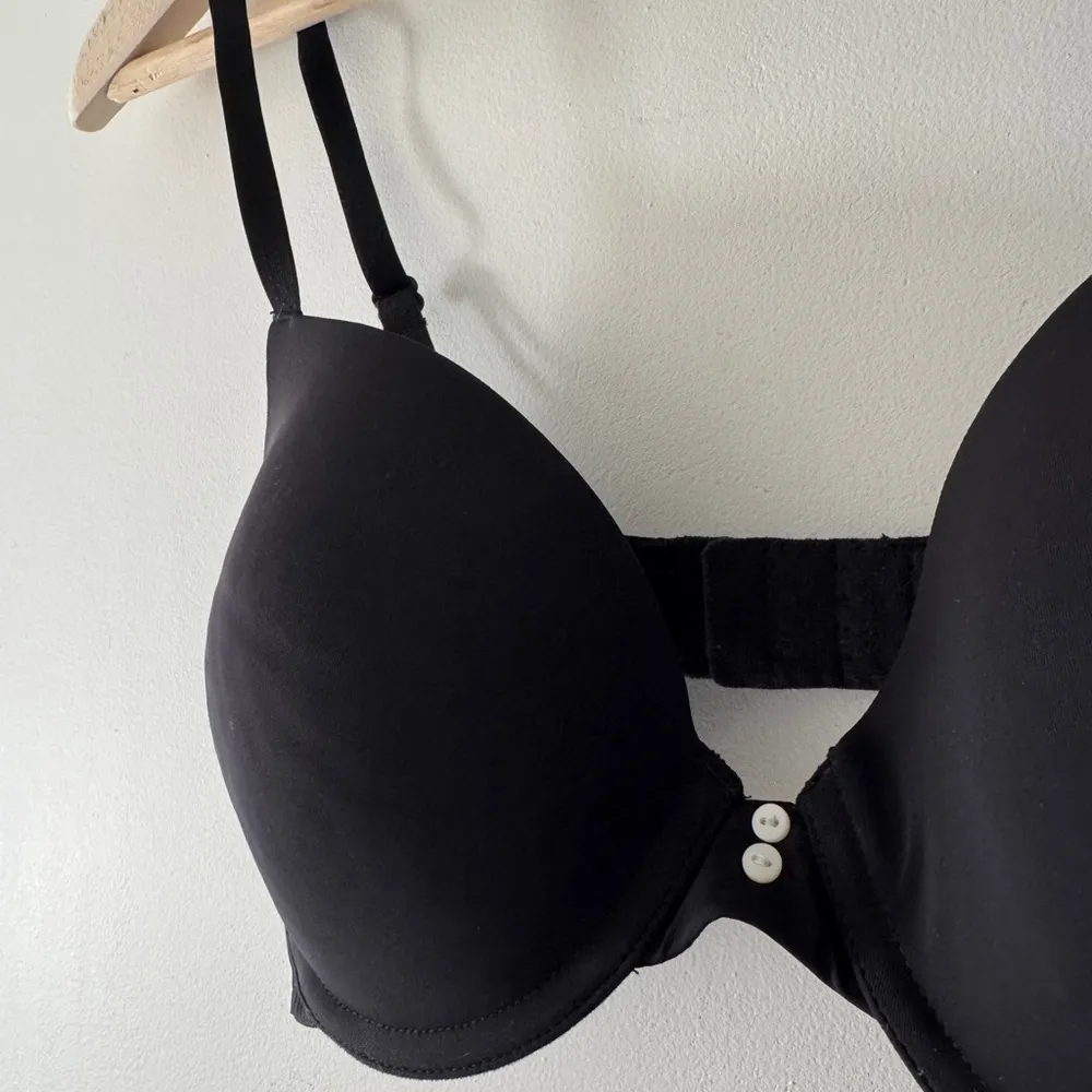 Aerie Black Bra With Small Buttons 34C - Image 2