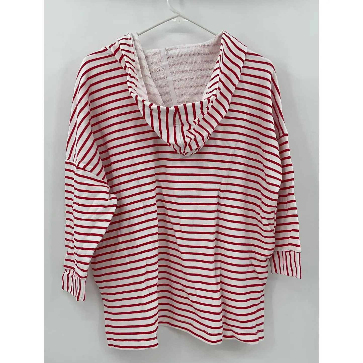 Style & Co. Women's Striped Lace Up Hoodie‎ Red Size XL NWT (P91) - Image 3