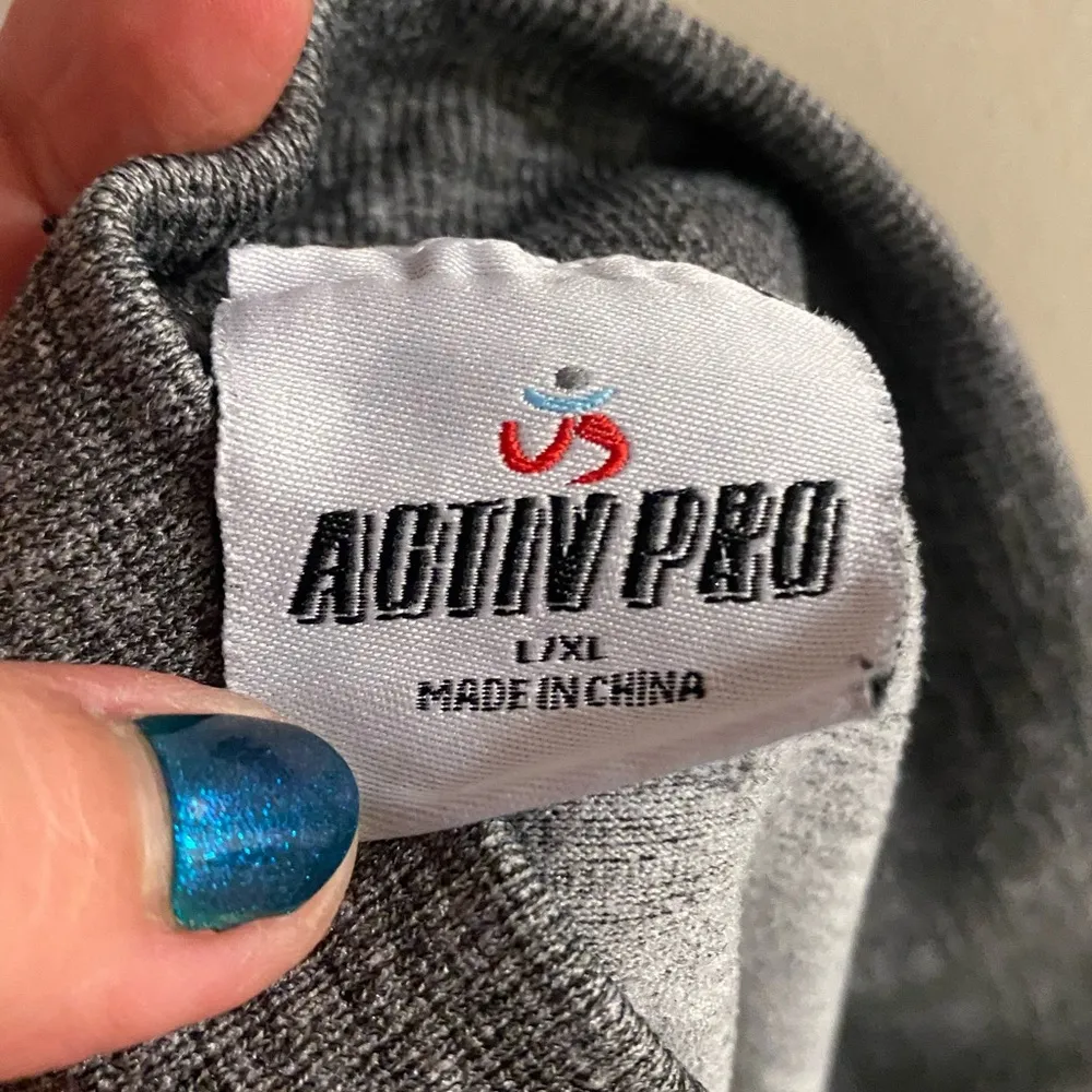 Activ Pro Women’s Capri Leggings L Large Gray W/ Rainbow Bottom Legs Waist 34” - Image 6