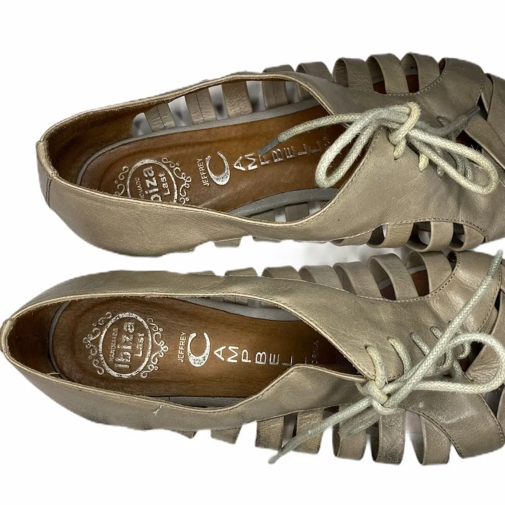 JEFFREY CAMPBELL Flat Drawstring Shoes 8.5 Crisscross - Image 3