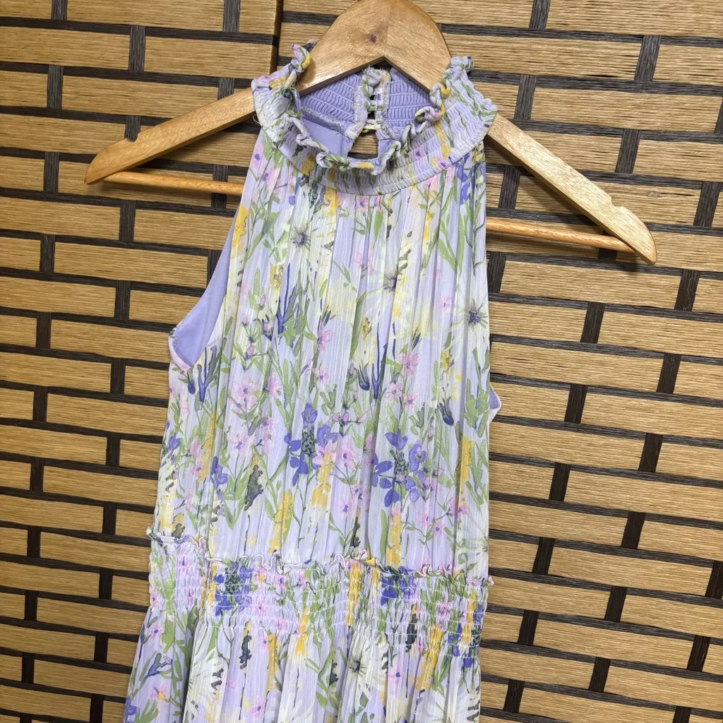 Taylor Lavender Flora Midi Dress‎ Size 2 Purple - Image 3