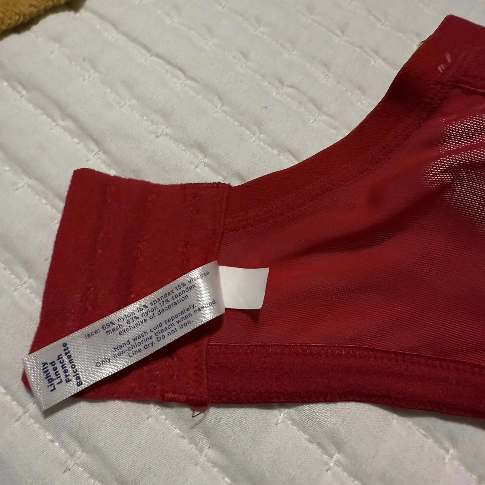 Cacique 40H Red Lace Lightly Lined French Balconette Bra Underwire - Image 7