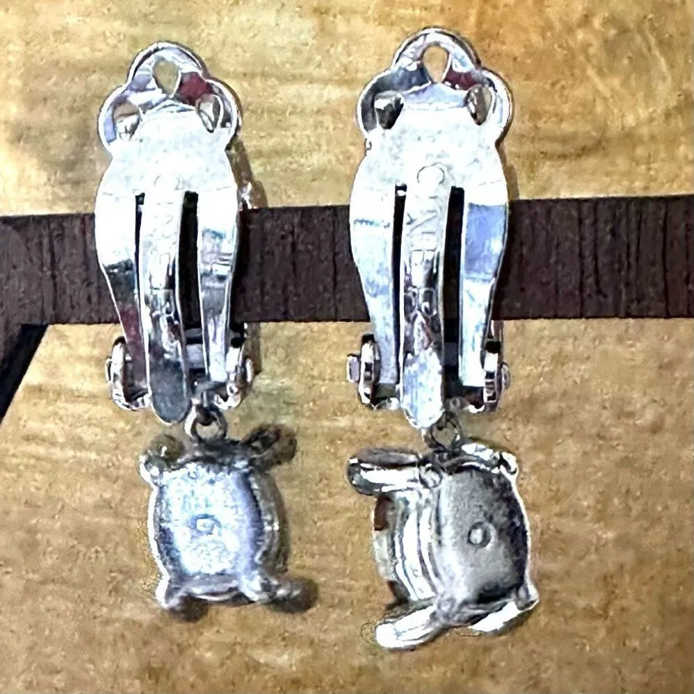 Ciner vintage rhinestone clip on earrings Silver - Image 2