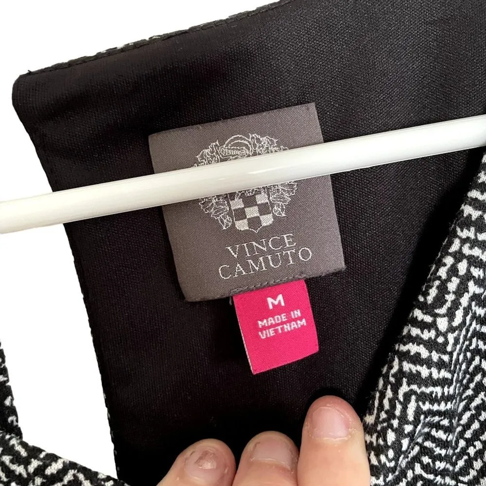 Vince Camuto black and white geometric design jumpsuit long pants sleeveless - Image 5