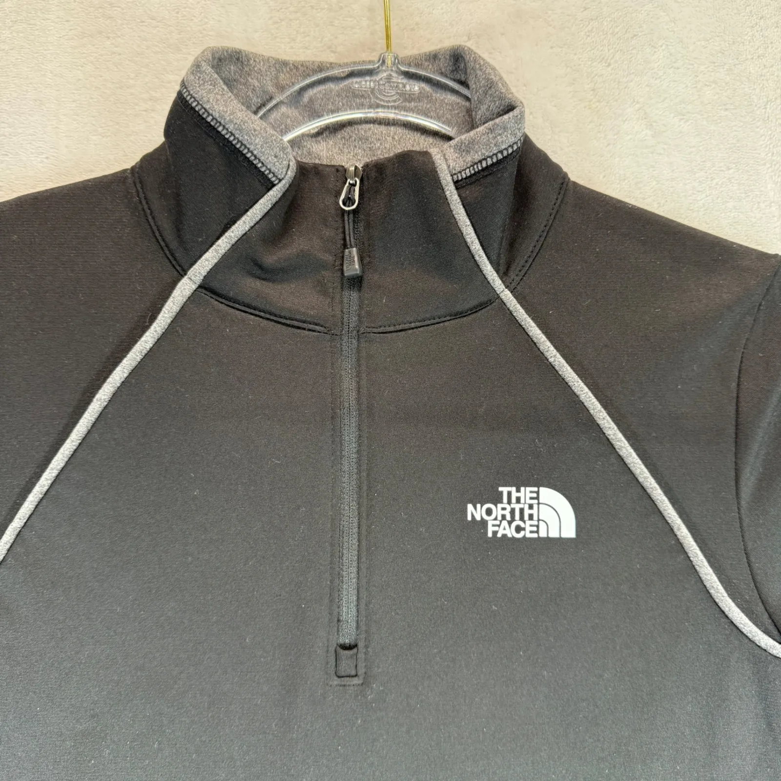 The North Face Pullover Lightweight 1/4 Zip Athletic Top Black Gray Womens M‎ - Image 4