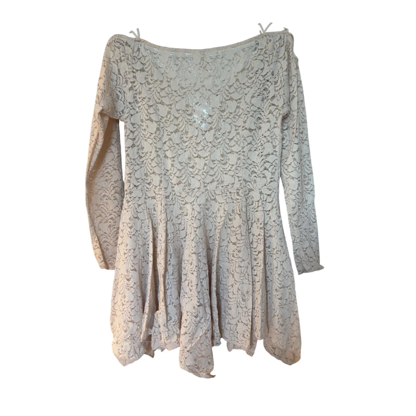 Free People Juliet Lattice Cream Lace Dress Size Small - Image 4