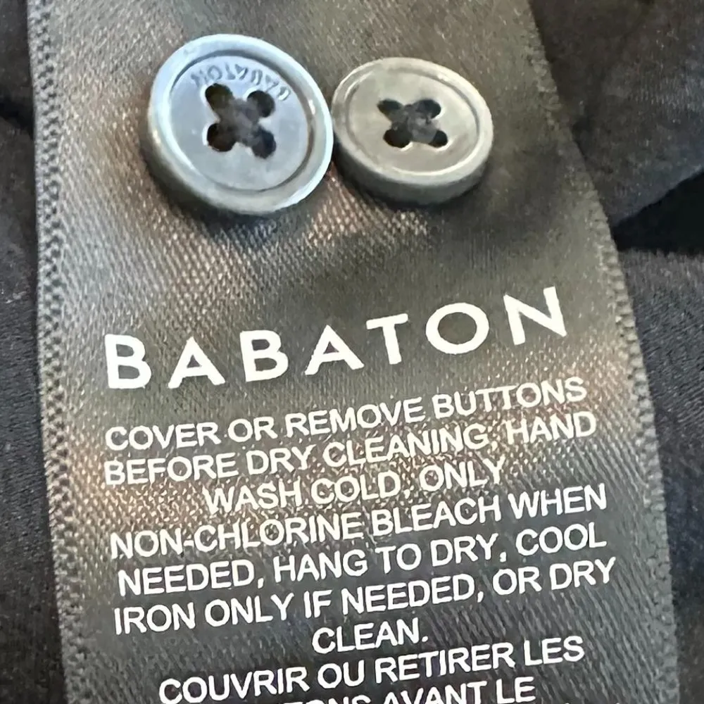 Babaton Aritzia 100% Silk Blouse Black Henley Flowy Wide Fit Small Women's - Image 11