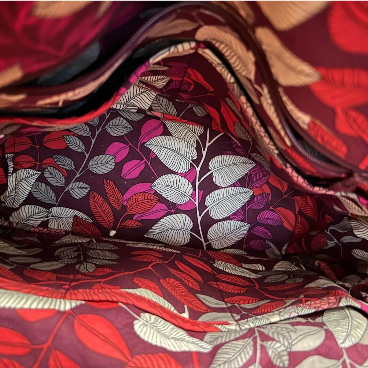 Retro Floral Vera Bradley Bowler Bag Pink Red Cotton Y2K Coquette Purse‎ Floral - Image 11