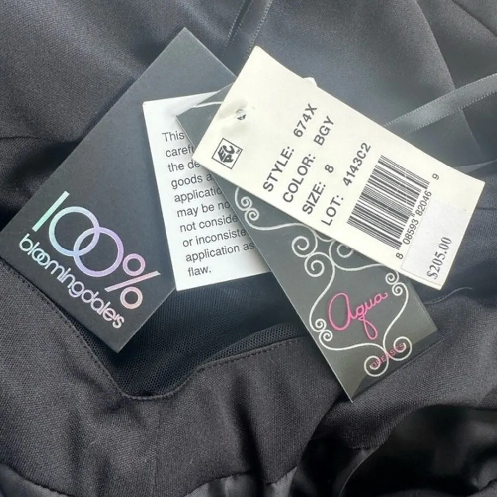 Aqua Exclusive NWT Black Gray Floral Brocade Cocktail Hoco Pageant Dress 8 - Image 9