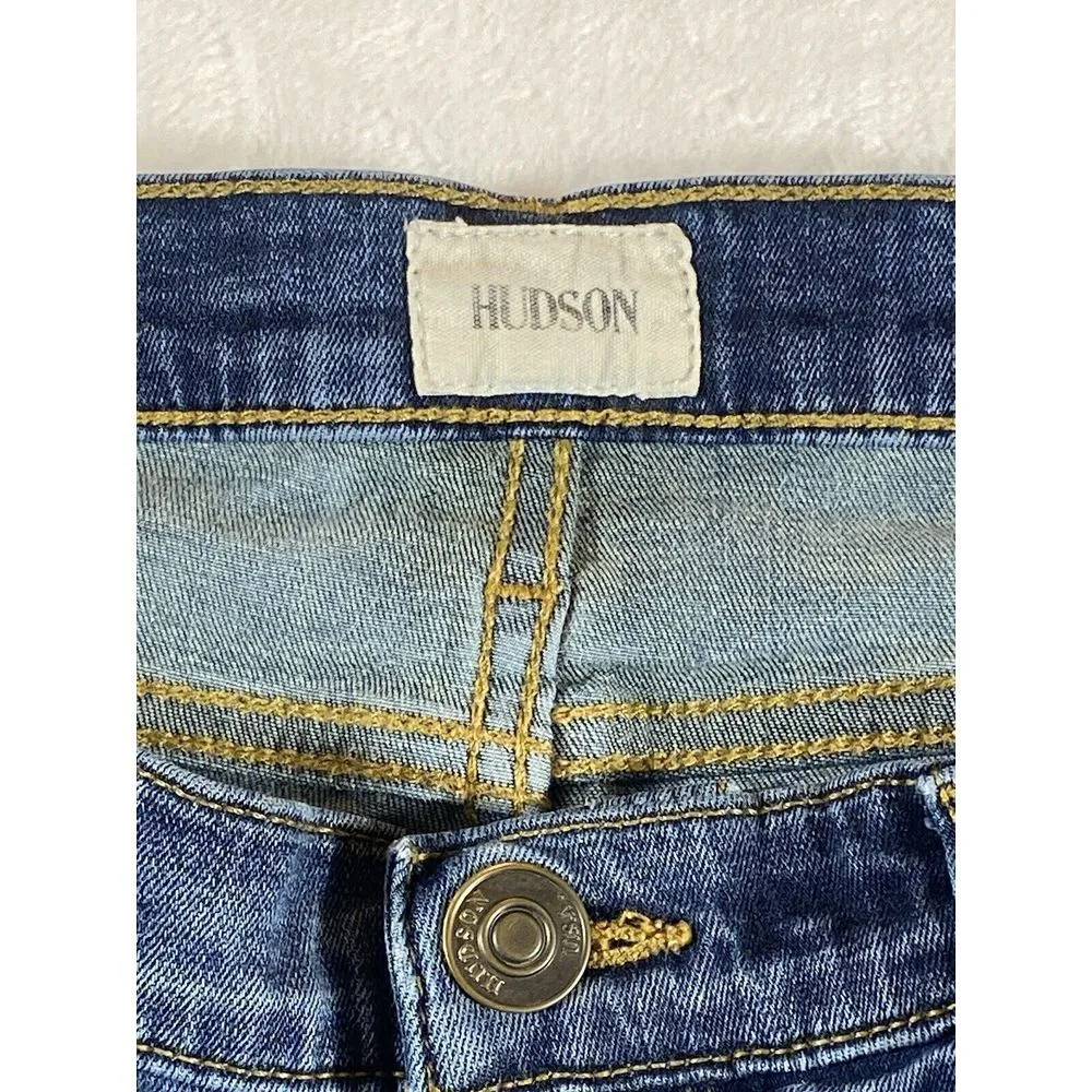 Hudson Jeans Womens Size 30 Ankle Super Skinny Krista Dark Raw Hem Denim Stretch - Image 3