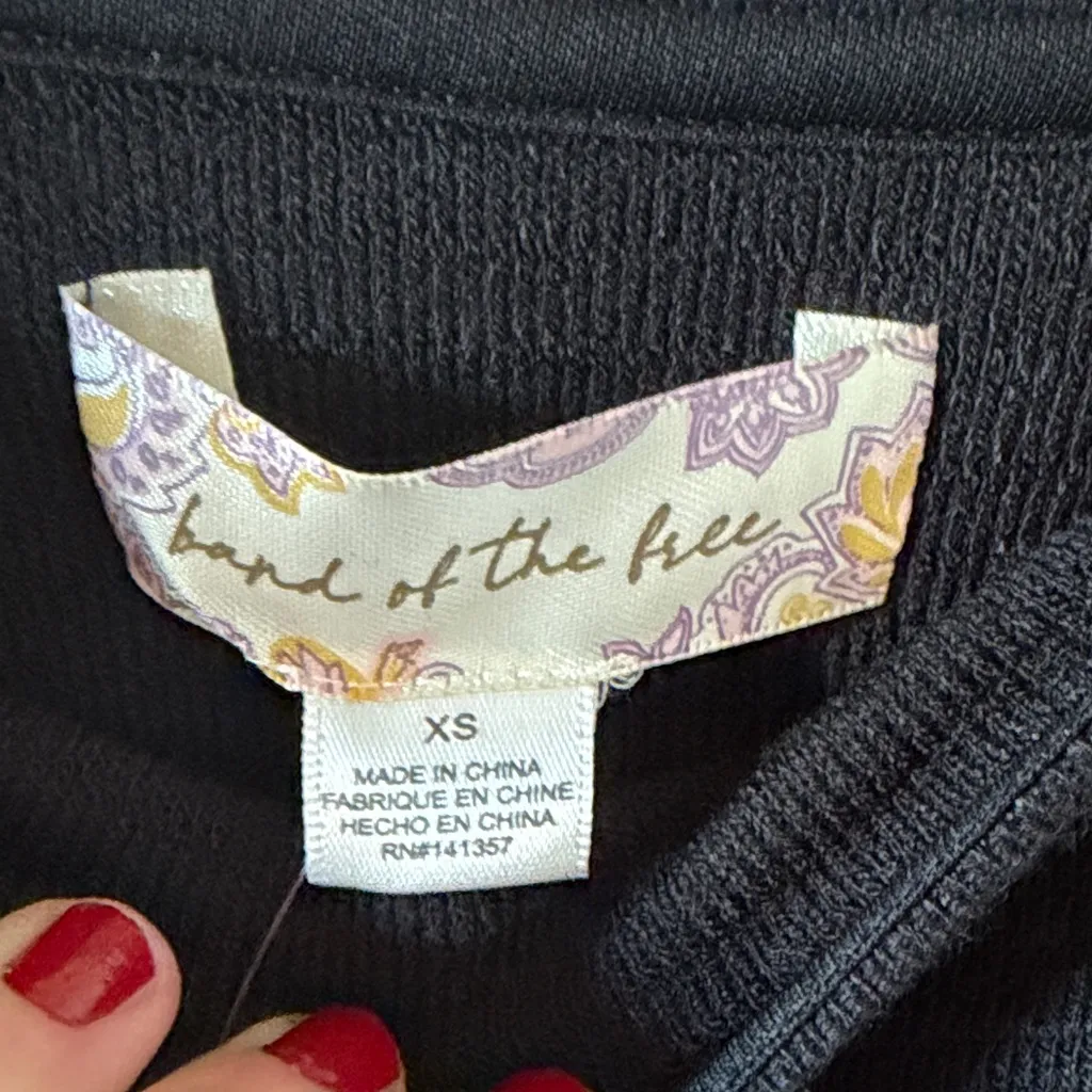 Band of the free Black Long Sleeve Women's Top xs - Image 2