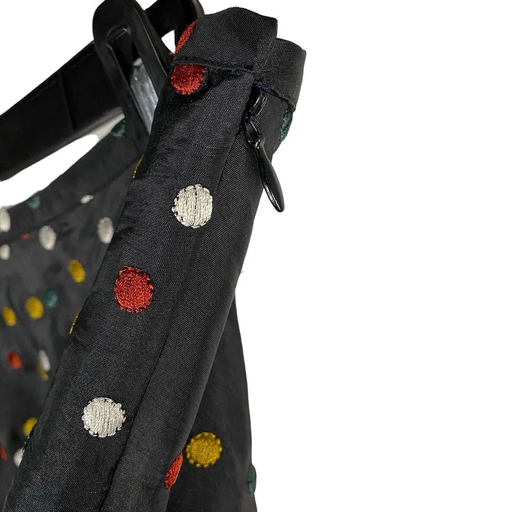 Sundance Black  A Line Embroidered Multicolored‎ Polka Dots Skirt Women's Size 6 - Image 2
