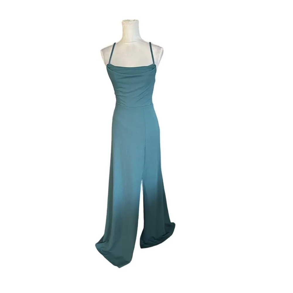 Birdy Grey Ash Dress Green Strappy Extra Small Maxi Side Slit Stretchy Runs Big - Image 7