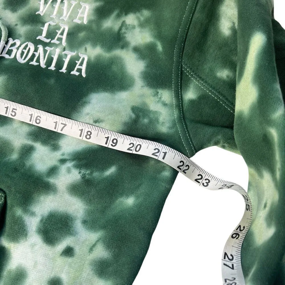 New Women’s Viva La Bonita Tie Dye Hoodie Size M Green Size M - Image 6