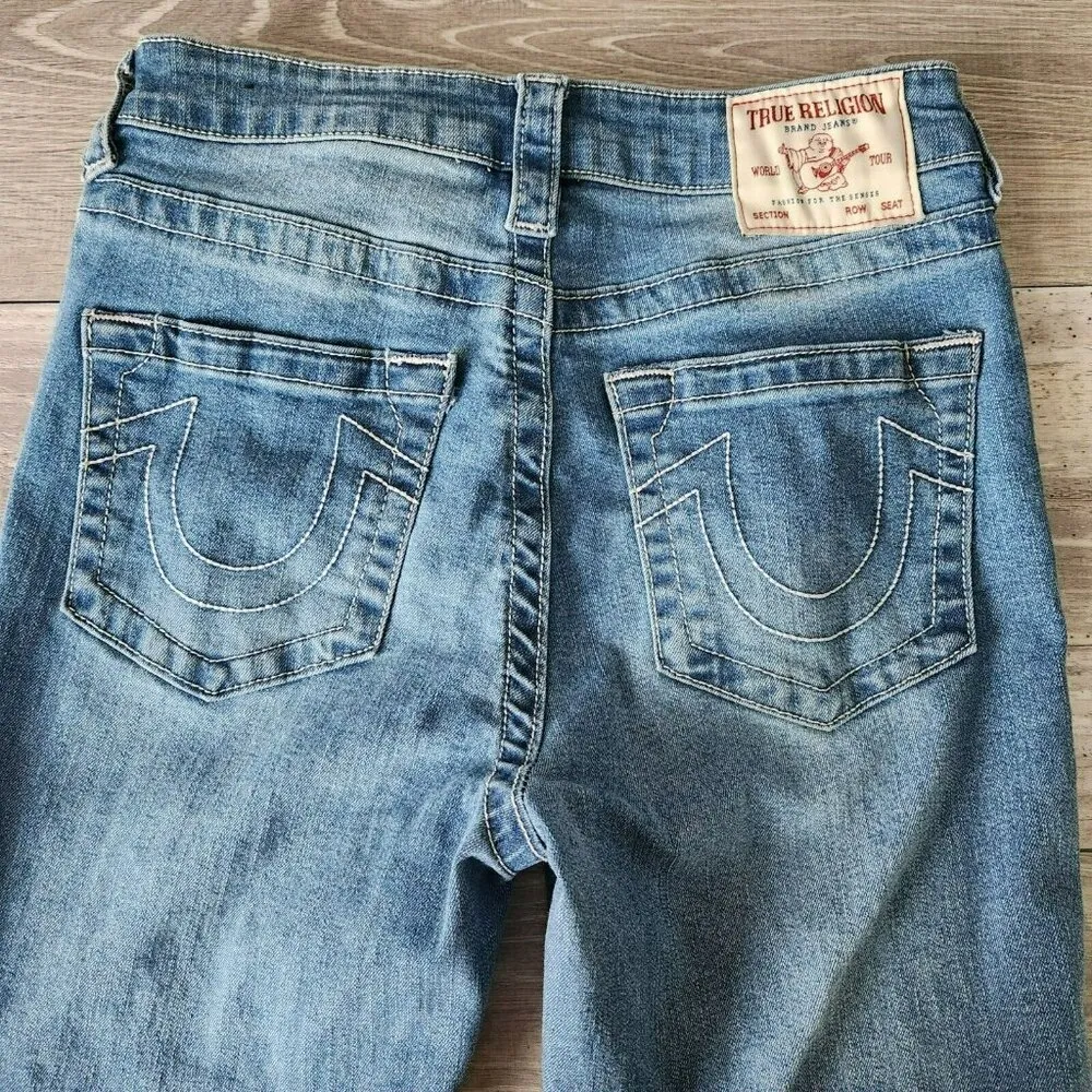True Religion Halle High Rise Super Skinny Jeans Size 27 Raw Hem Denim 206568 - Image 10