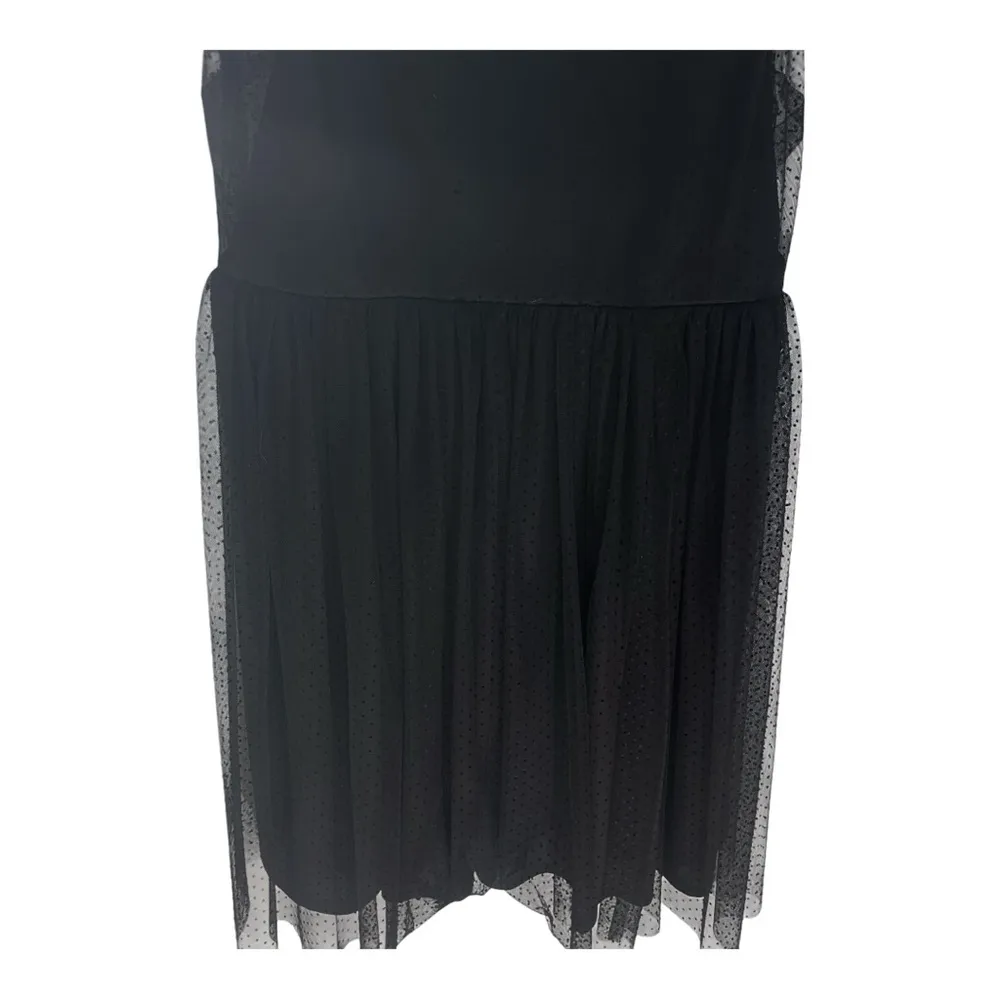 Lauren Conrad Size 12 NWT Black Sheer Top Layered Bottom/Lined Sleeveless Dress - Image 4