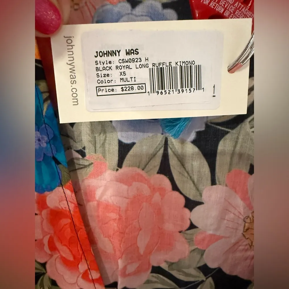 Johnny Was Royal Long Ruffle Kimono Size XS NWT - Image 5