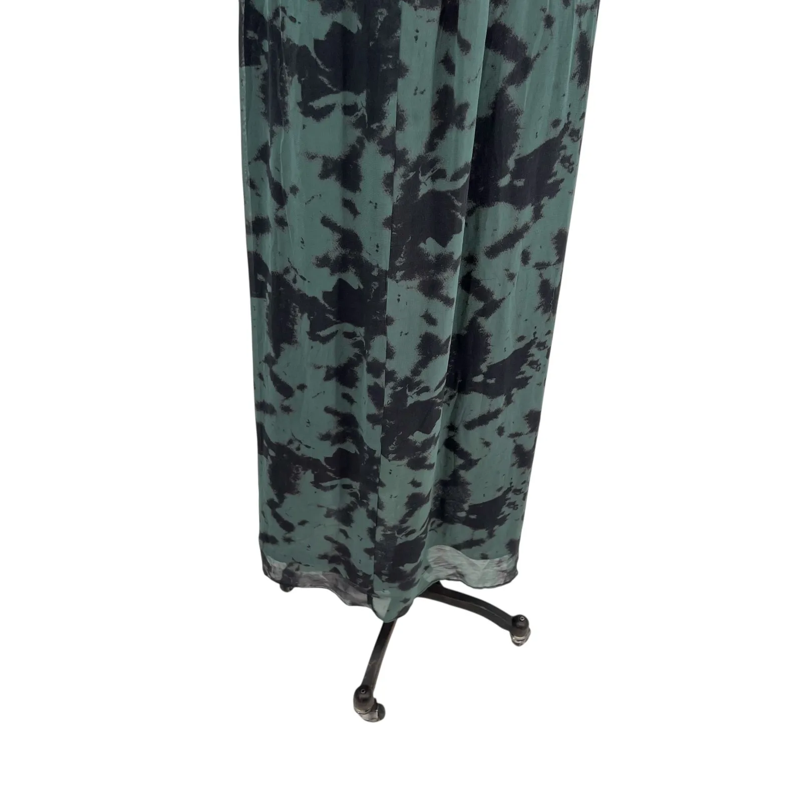 Zara Maxi Dress Tie Dye Printed Chiffon‎ Beaded Straps Green Size Small - Image 13