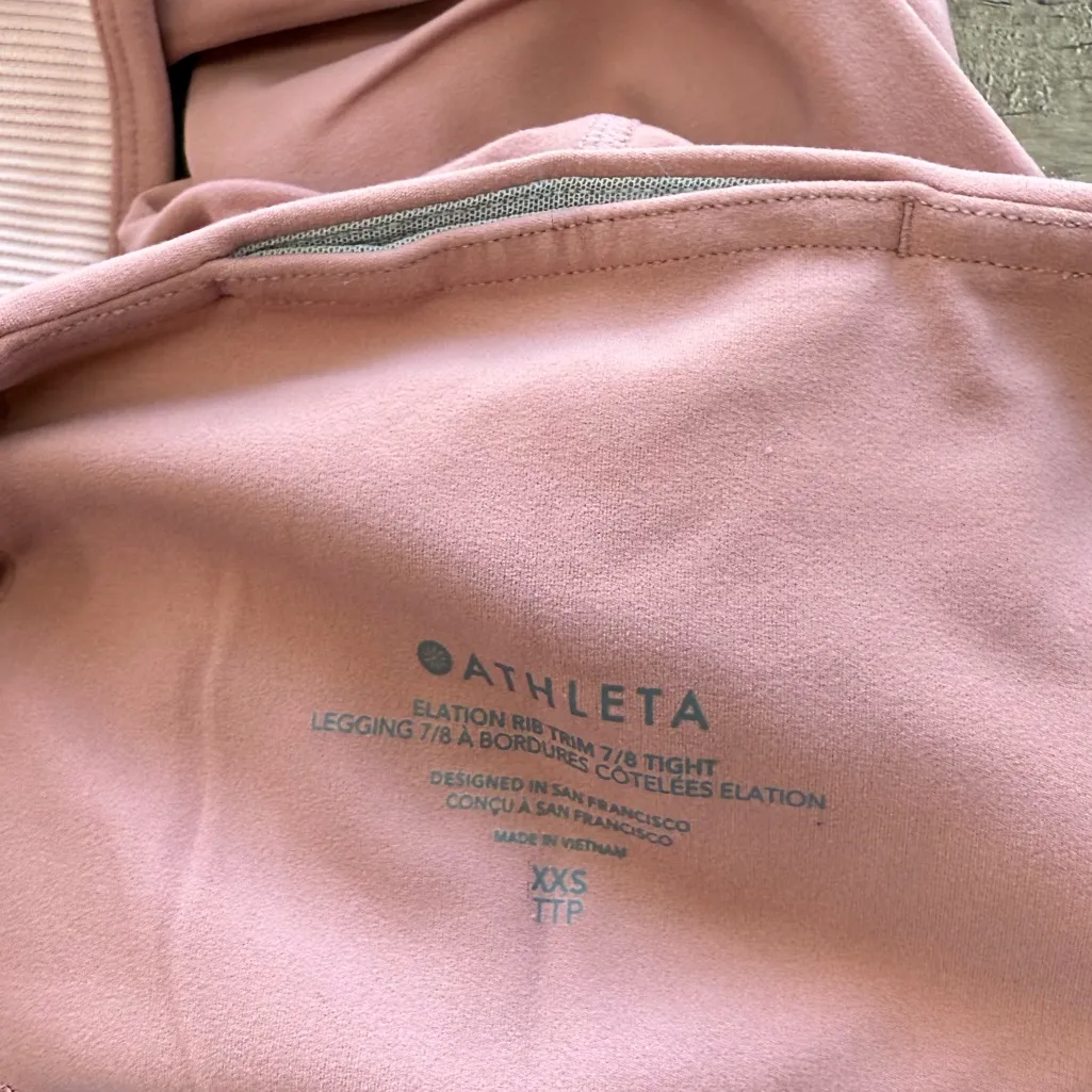 Athleta elation rib trim tight Palermo pink/ and orchid pink‎ Size xxs - Image 2