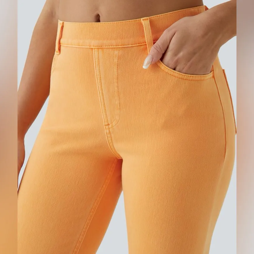 Halara NWOTFlex™ High-Waisted Straight Leg Jeans w/ Pockets – Colorful (Size M) - Image 6